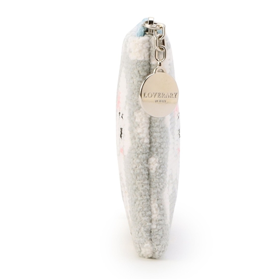 モフモフワンチャン L字ポーチ L/MWC-257362(シルバーグレー