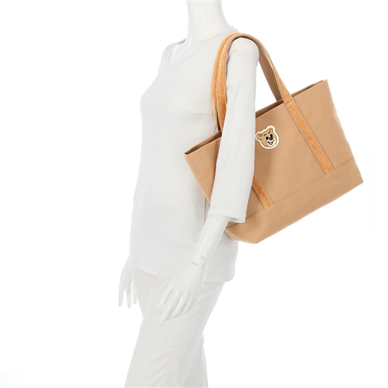 オールドテディ ワッペントートバッグ L/OTE-223025(ベージュ