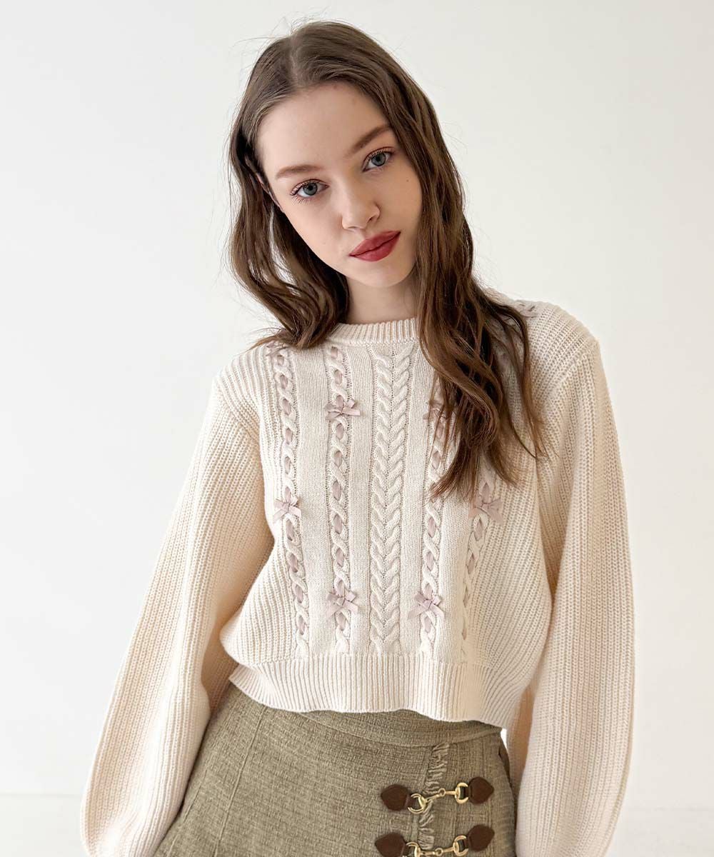 フロントはしごプチリボンニットプルオーバー/F i.n.t [56AJ03j008