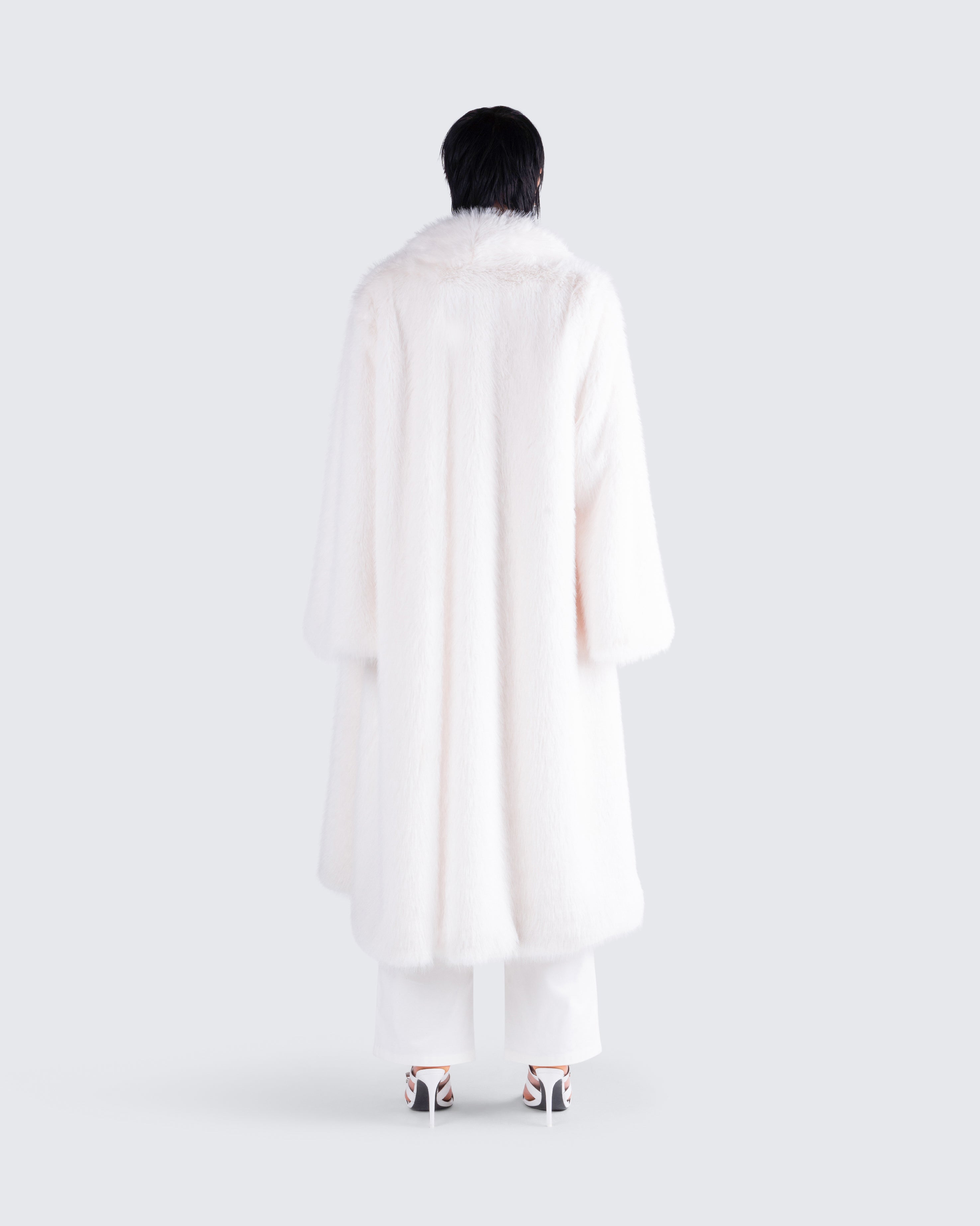 Noel Ivory Midi Vegan Fur Coat – FINESSE