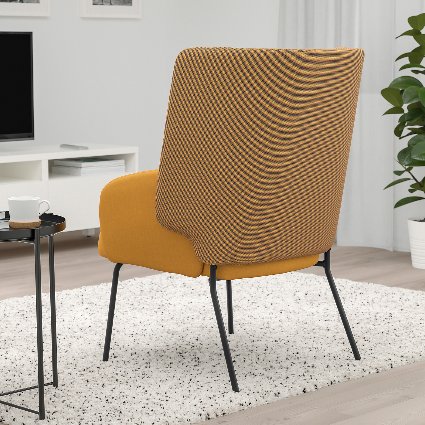 BINGSTA high-back armchair Vissle dark yellow/Kabusa dark yellow