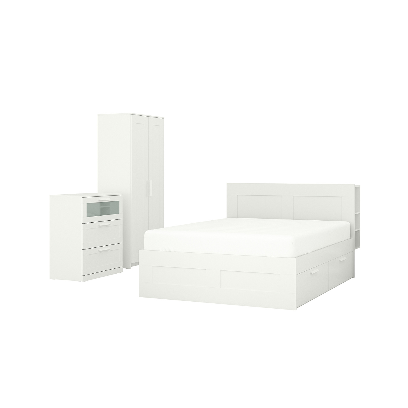 BRIMNES bedroom furniture, set of 3 white - IKEA