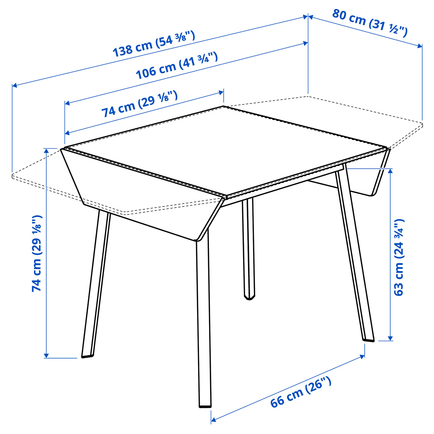 IKEA PS 2012 drop-leaf table bamboo/white - IKEA