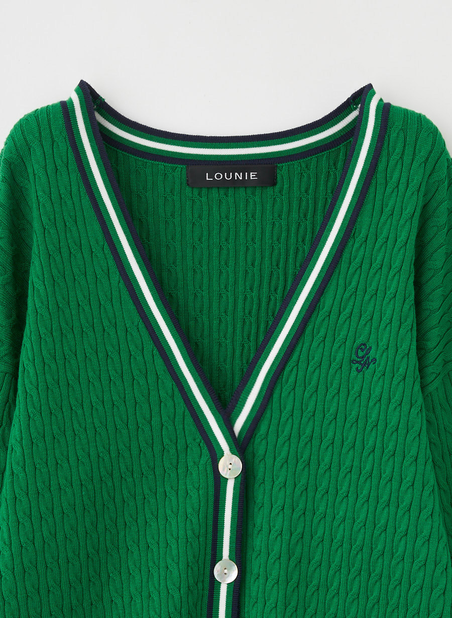 トリムラインケーブルニットカーデ｜LOUNIE（ルーニィ）公式サイト