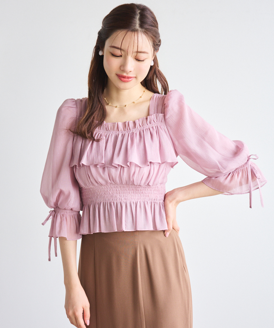 オフショルライクシアーブラウス｜PETAL ONLINE（ペタルオンライン）