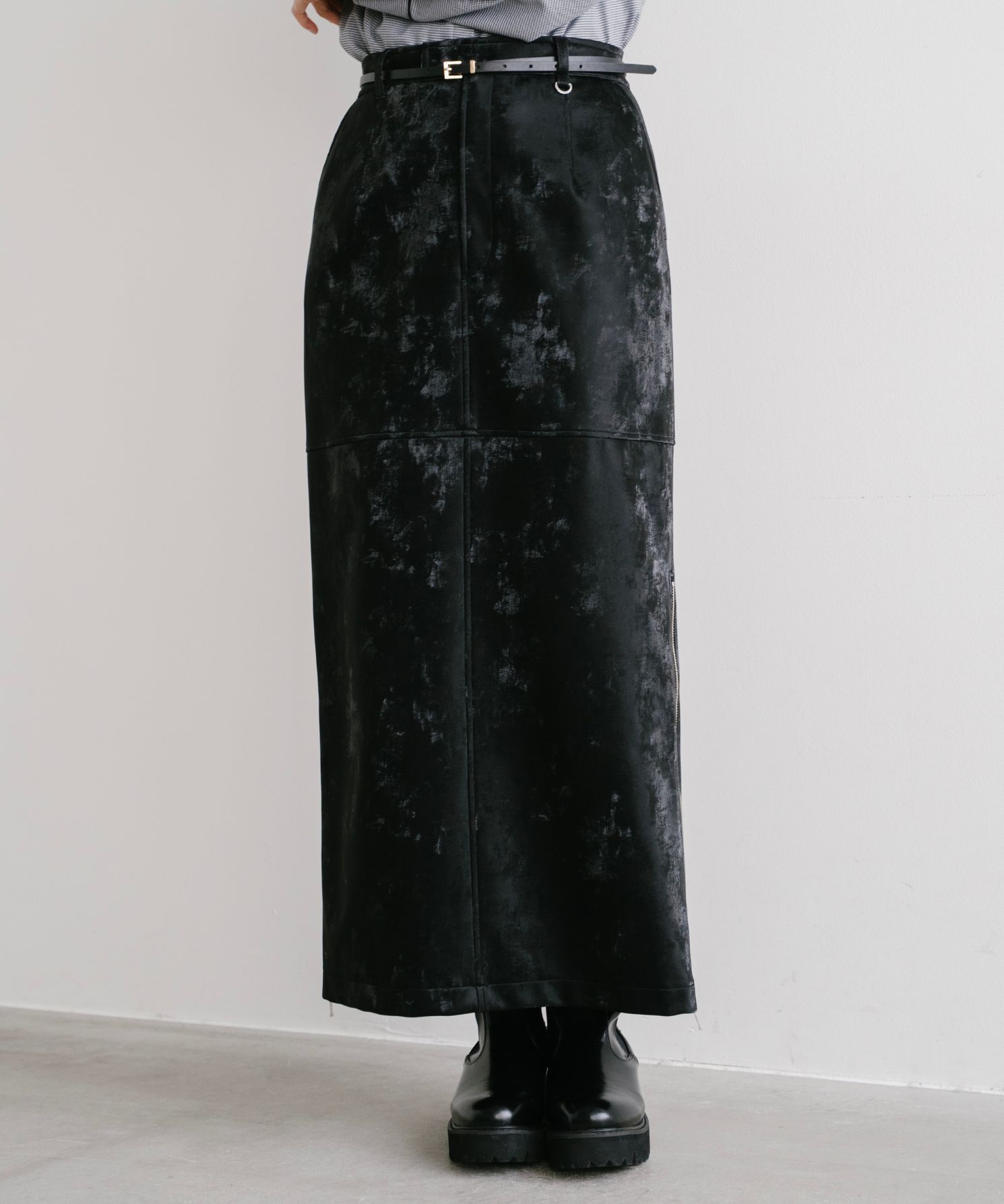 Stola. ストラ 合成皮革タイトスカート 黒 38 合成皮革タイトスカート