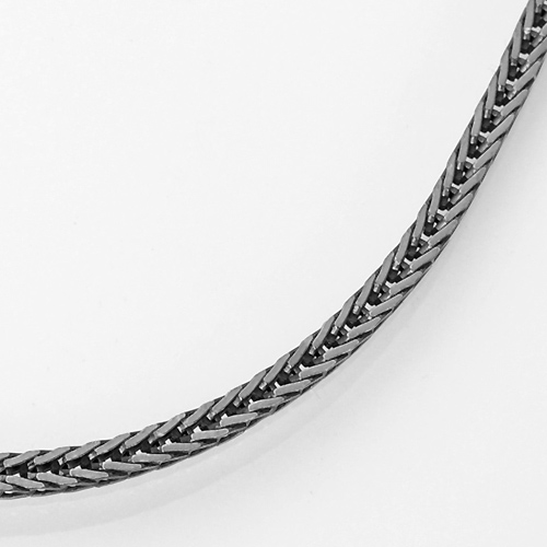 a1751-18-50 ブラック(燻し)フォックステールチェーンシルバー925幅1.8