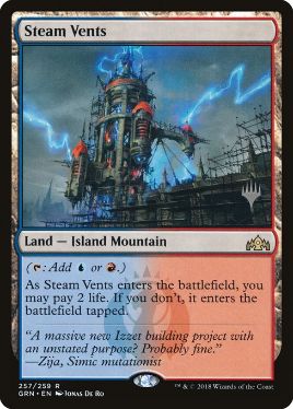 Foil】《蒸気孔/Steam Vents》[GRN] 土地R | 日本最大級 MTG通販サイト