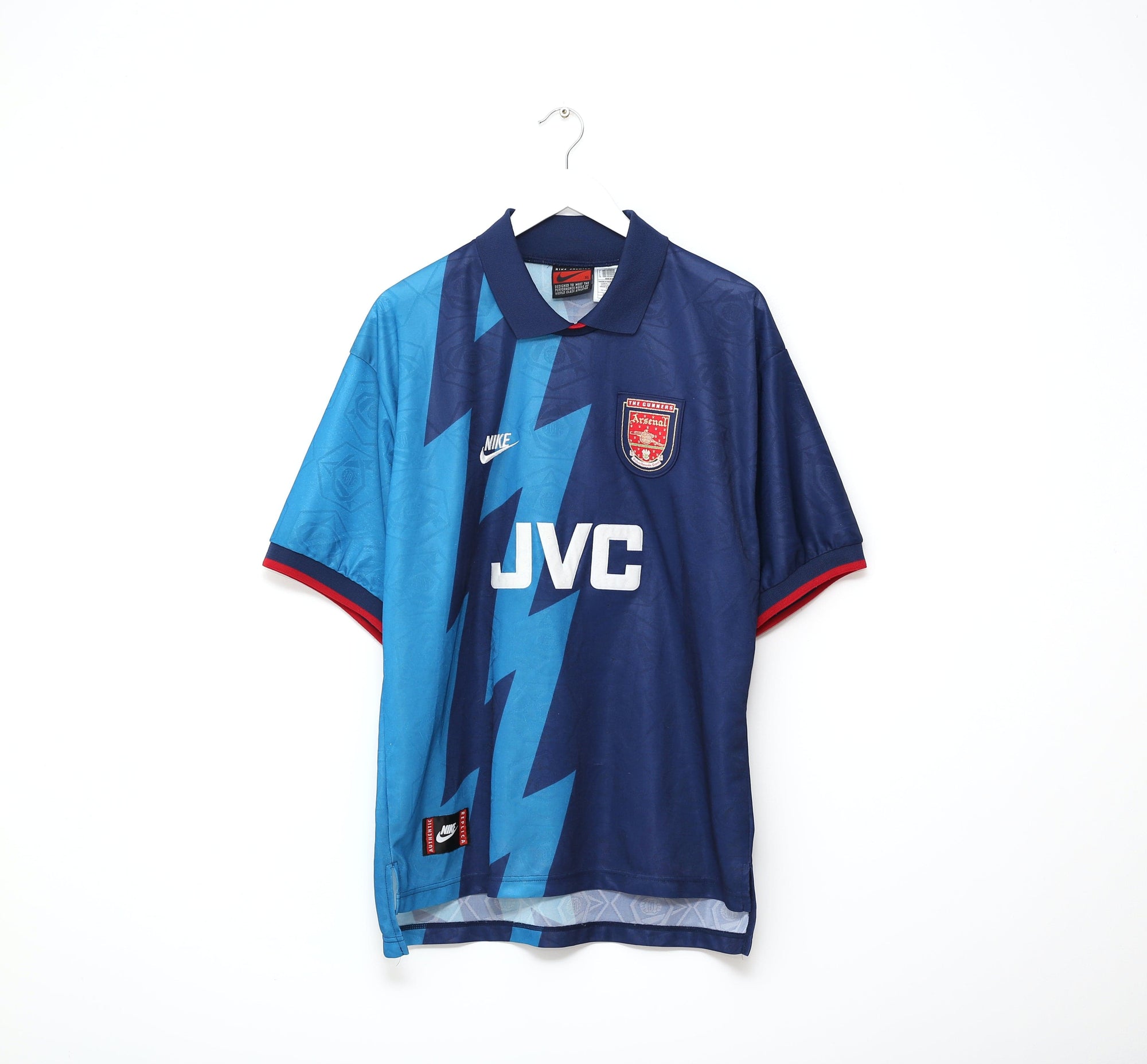 1995/96 BERGKAMP #10 Arsenal Vintage Nike Away Football Shirt