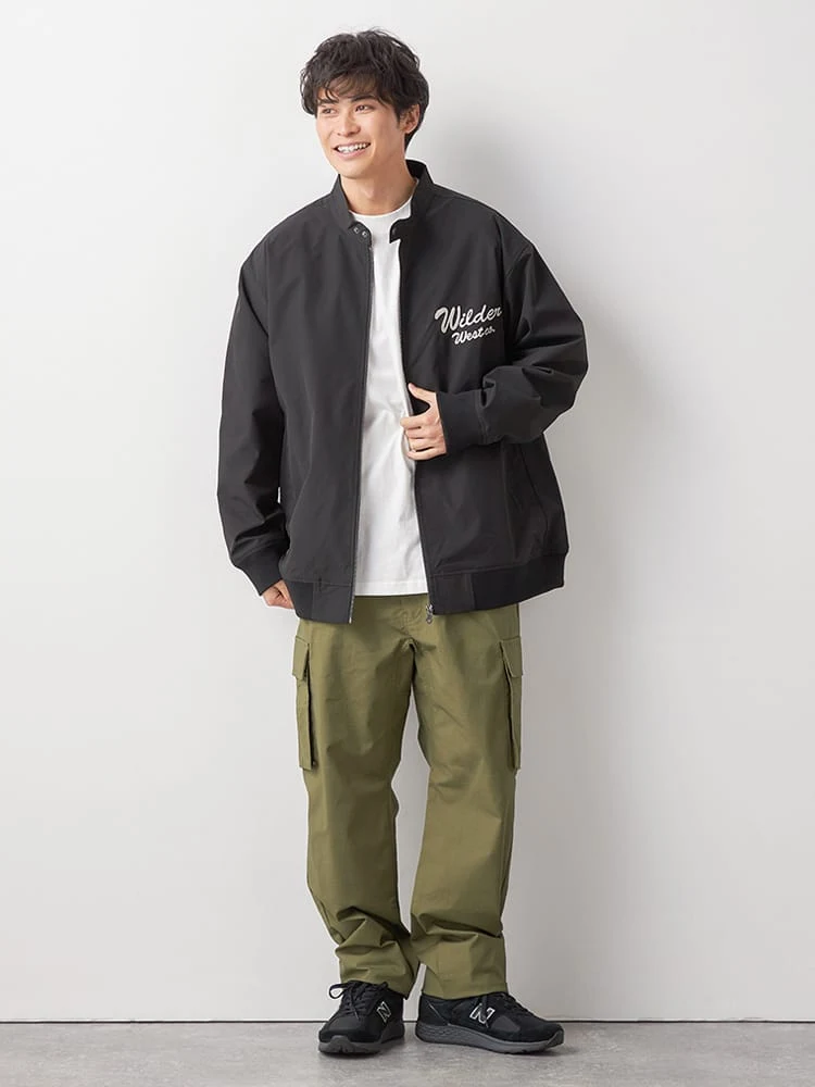 ブラック 【WILDER&WEST】ビンテージ刺繍ライダースブルゾン