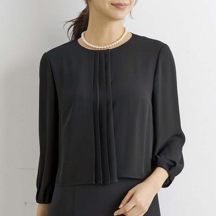 洗える｜トールサイズの前開きアンサンブル 11号・ブラック｜東京