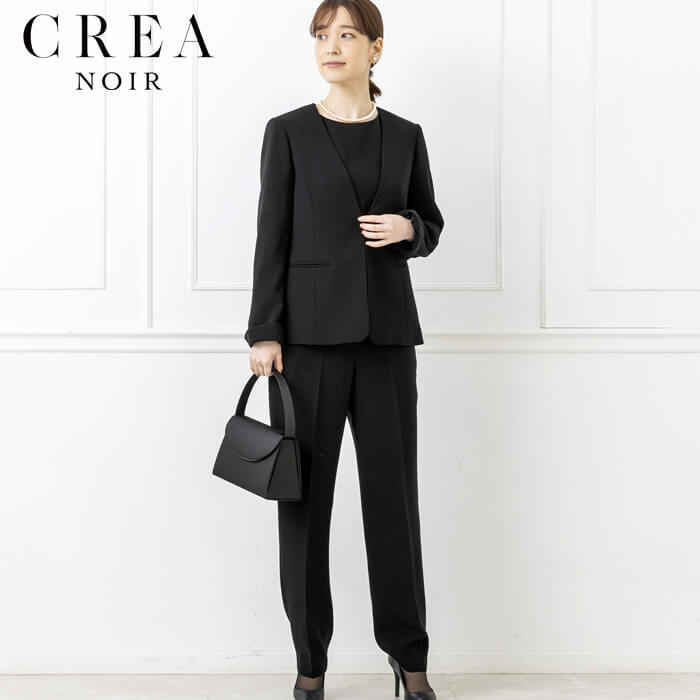 洗える｜ブラウス付きパンツスーツ 9号・ブラック｜東京ソワール