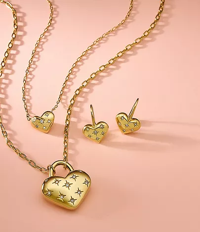 Sadie All My Love Gold-Tone Stainless Steel Heart Pendant Necklace