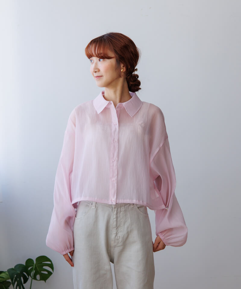 40%OFF】short sheer shirts～ｼｮｰﾄｼｱｰｼｬﾂ | flower／フラワー公式通販