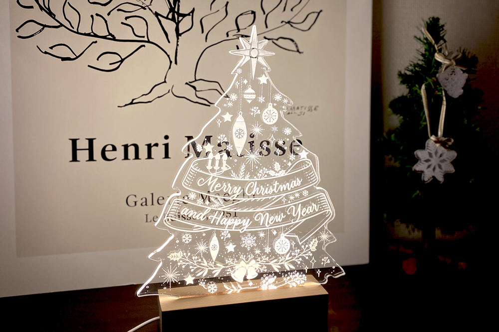 クリスマス LEDライト｜ツリー型アクリル 5mm｜7色切替・調光｜USB