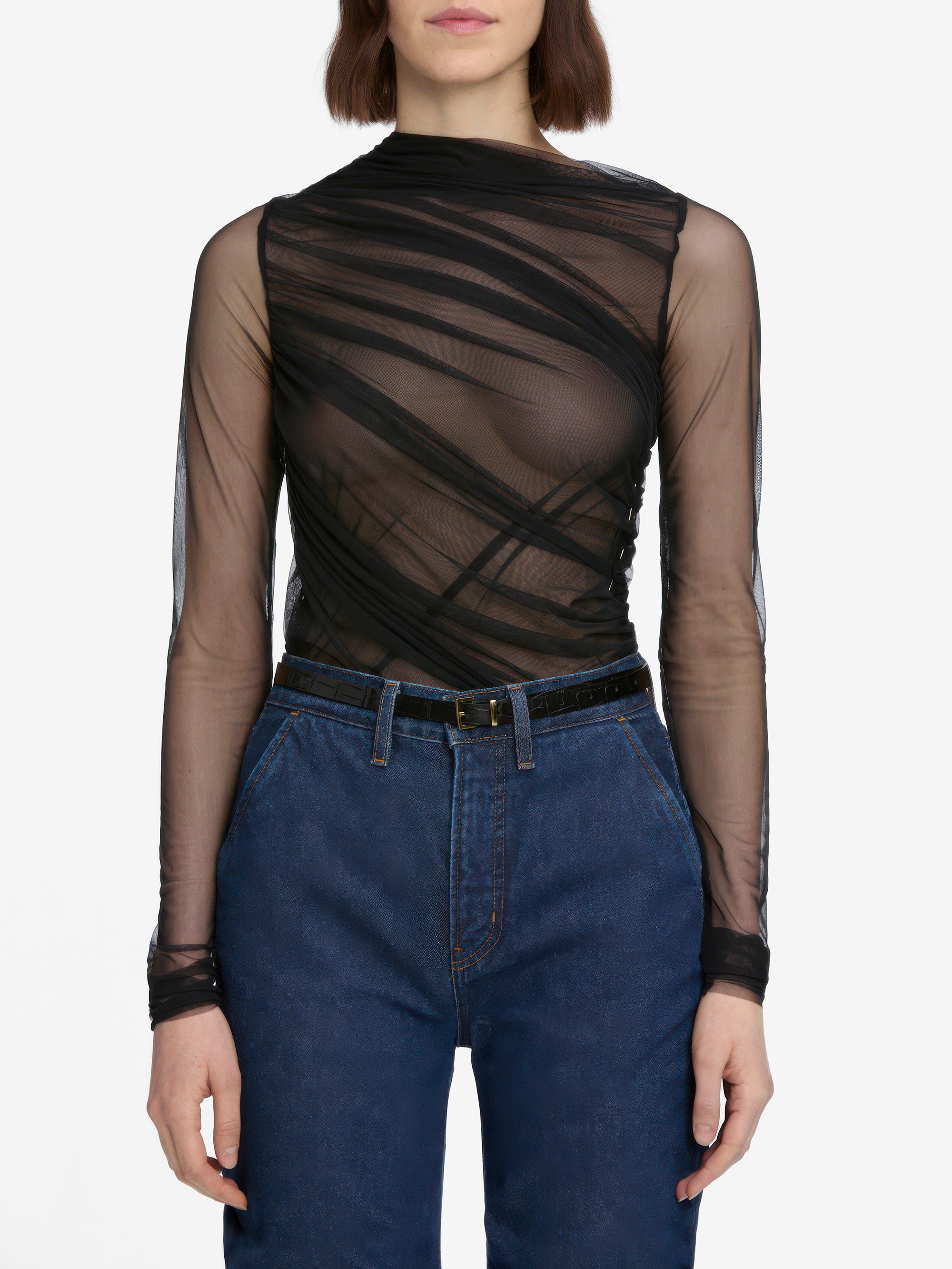 THE DRAPED TOP BLACK