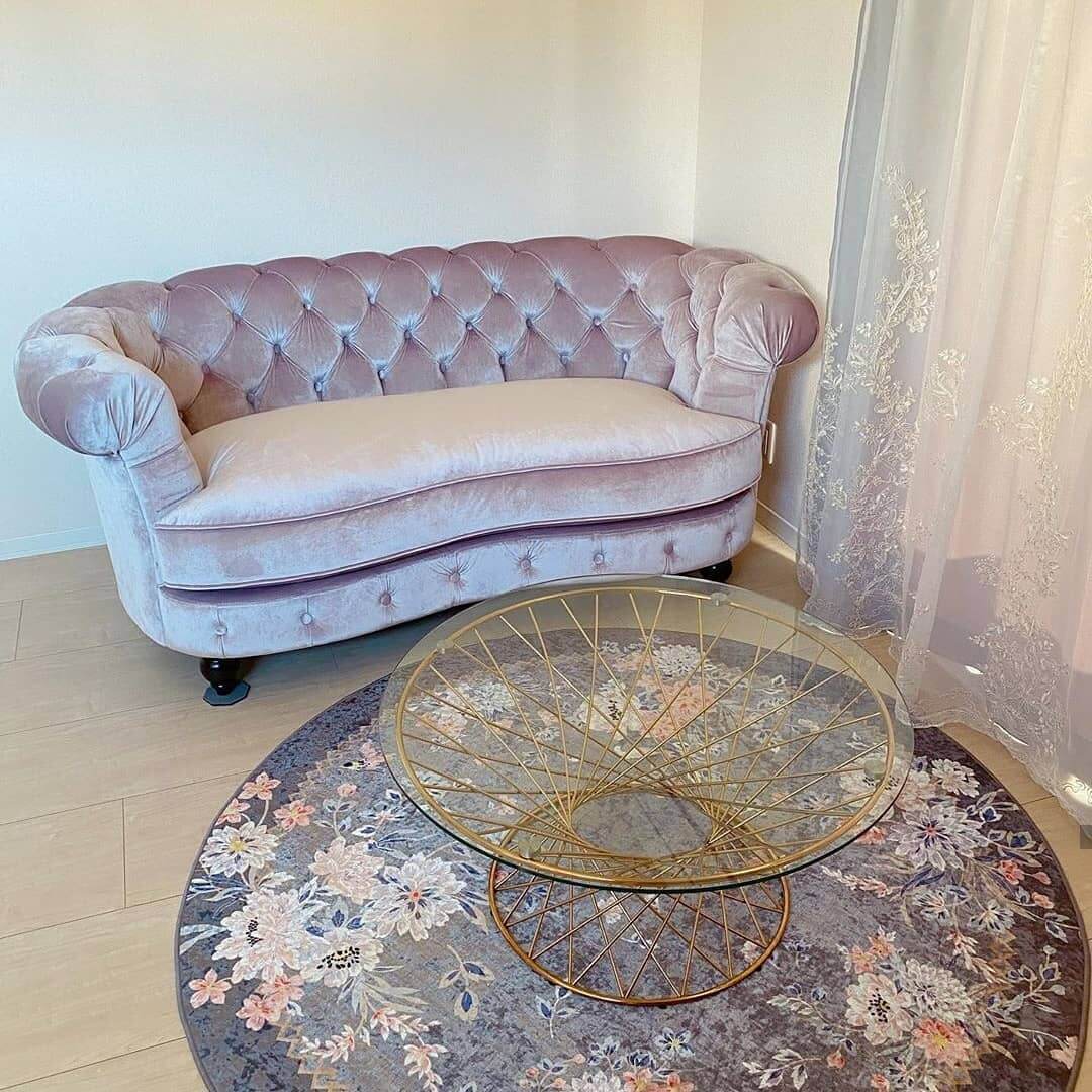 ゴールドフレームが上品なガラステーブル | Francfranc（フランフラン