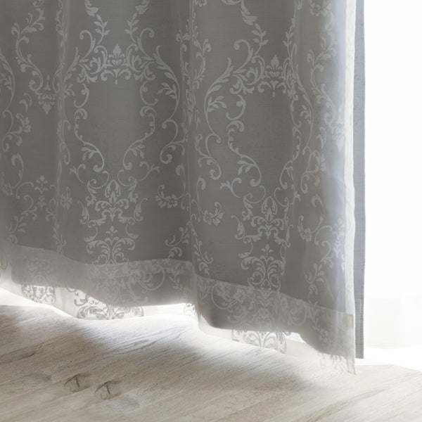 ブリス×ルシーラ ダブルカーテン H1780×W1000 ホワイト×ライトグレー