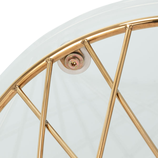 マーリア ダイニングテーブル クリア×ゴールド（φ800） | Francfranc