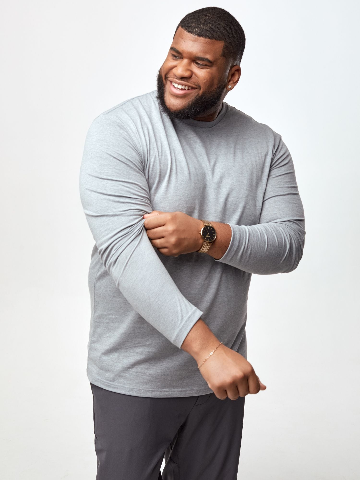 Fresh Clean Tees | Heather Grey Long Sleeve Crew Neck – Fresh