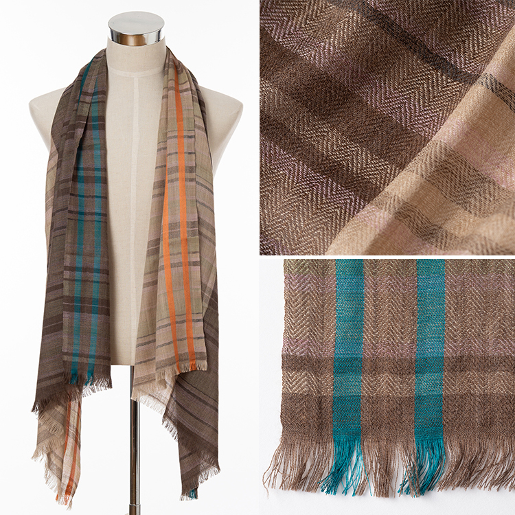 ahujasons】ミックスチェックストライプショール | 藤巻百貨店