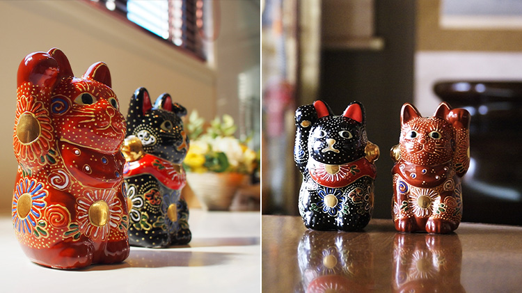 米田陶香堂】九谷焼 盛絵付け招き猫 | 藤巻百貨店