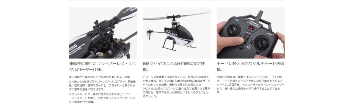空物100g未満】G-FORCE 2.4GHz 4ch Helicopter ORCA360 RTFセット