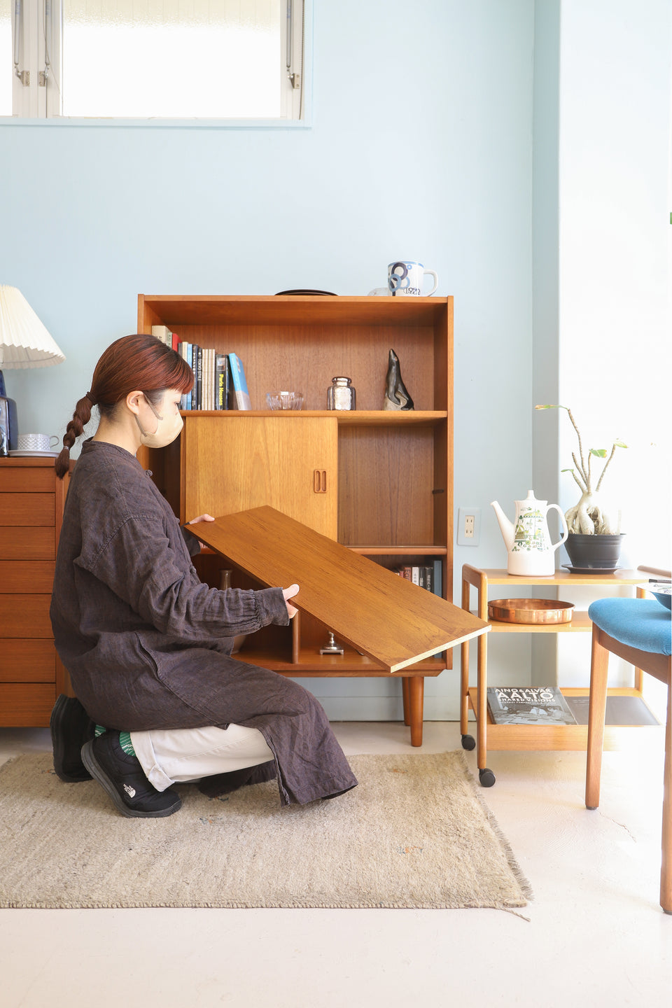 デンマークヴィンテージ ブックケース 本棚 チーク材 収納 北欧家具