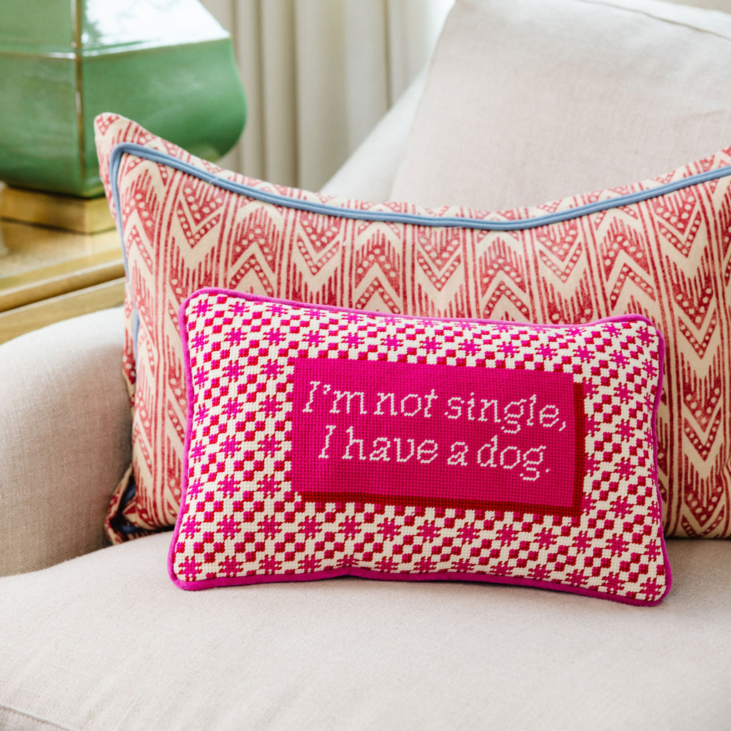 Furbish Studio - Single Dog Needlepoint Pillow