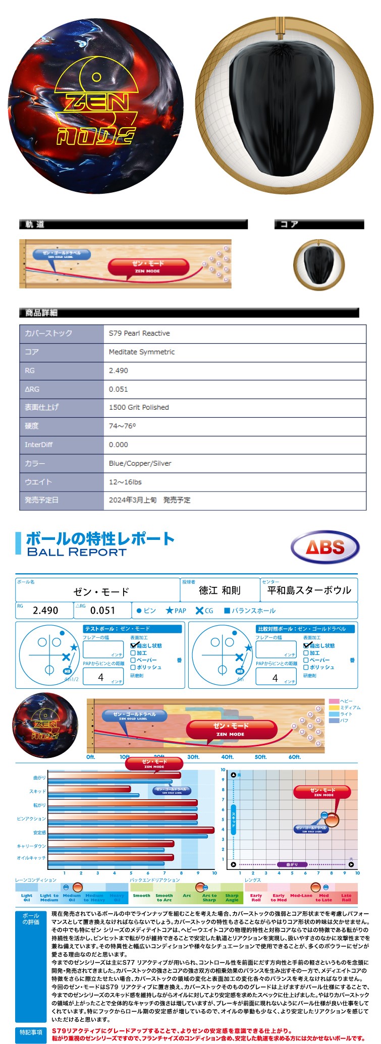 ボウリングボール ゼン・モード ZEN MODE 15p 【公式通販】