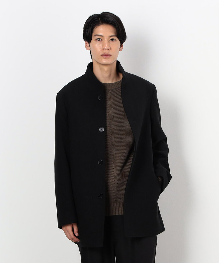 ウールライク スタンドカラー ショート コート（47-20WI03-204