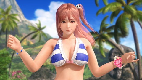 縞々模様の水着が眩しい……！ 「DOAXVV」、「トレンドコーデガチャ」に