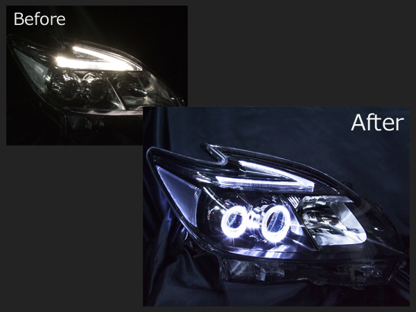 ZVW30系 プリウス 後期 LEDロービームヘッドライト 4連白色LED