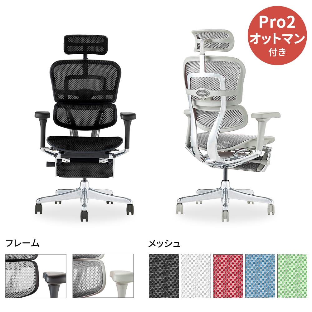Ergohuman エルゴヒューマン pro2 ハイタイプ ヘッドレスト/オットマン