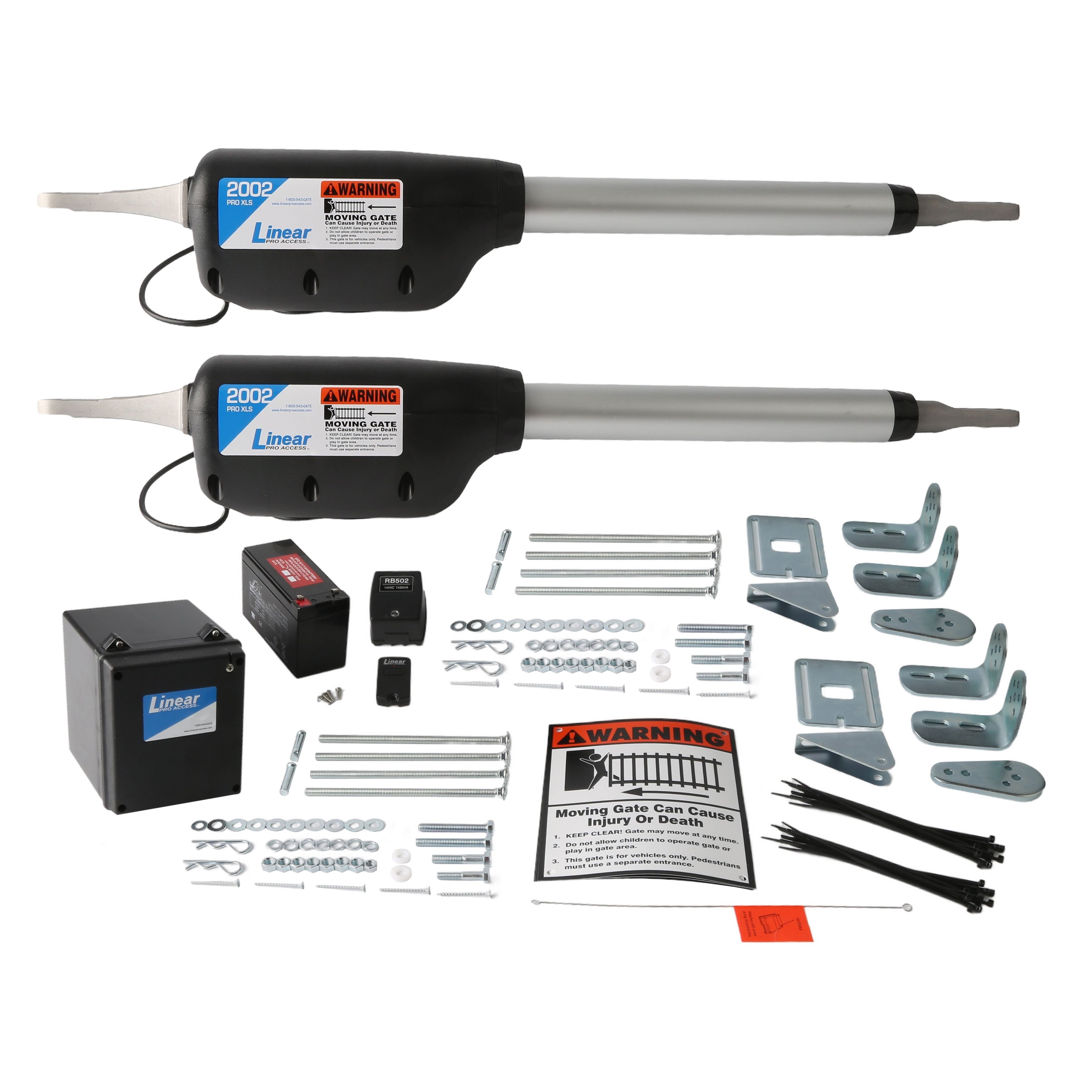 GTO / Linear PRO Dual Swing Gate Opener Kit, Includes Battery
