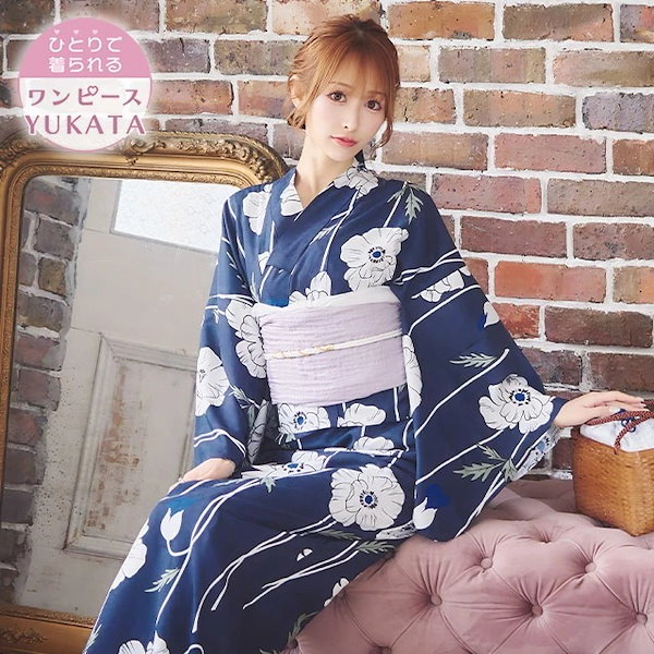 Qoo10] Tika 【一人で着れる】ワンピース浴衣 ゆかた