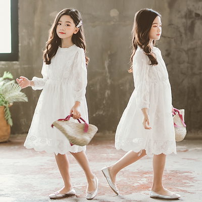 Qoo10] キッズドレス 子供服 白ドレス 白ワンピ