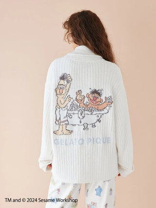 SESAME STREET】【UNISEX】 Powder Motif Jacquard Shawl Cardigan