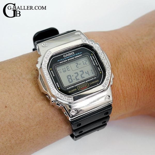 G-SHOCKカスタム シルバー ダブルライン カスタムベゼル DW5600本体