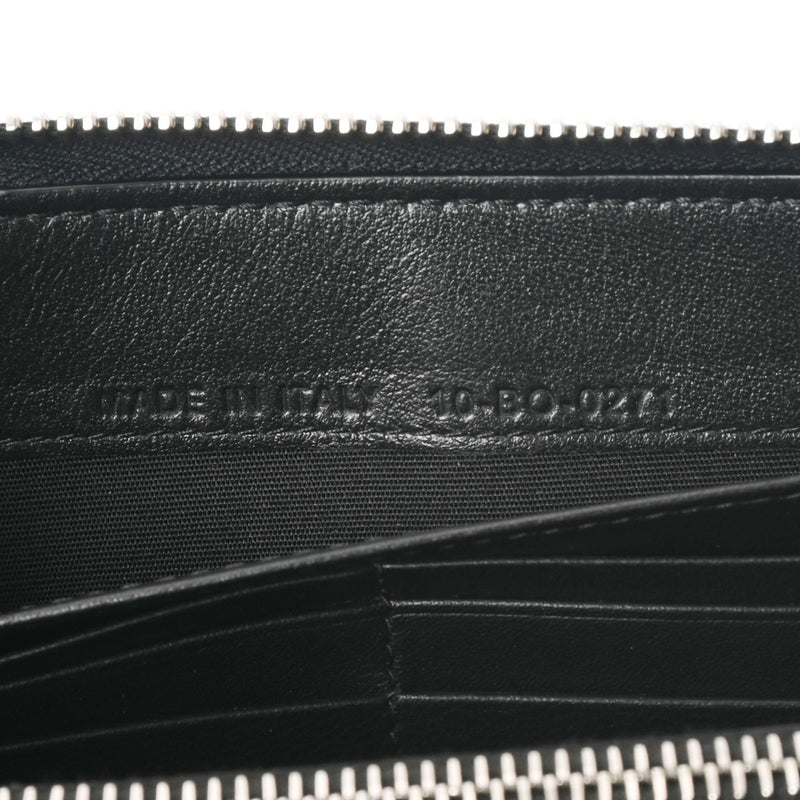 ディオール・オムラウンドジップロングウォレット 黒 シルバー金具