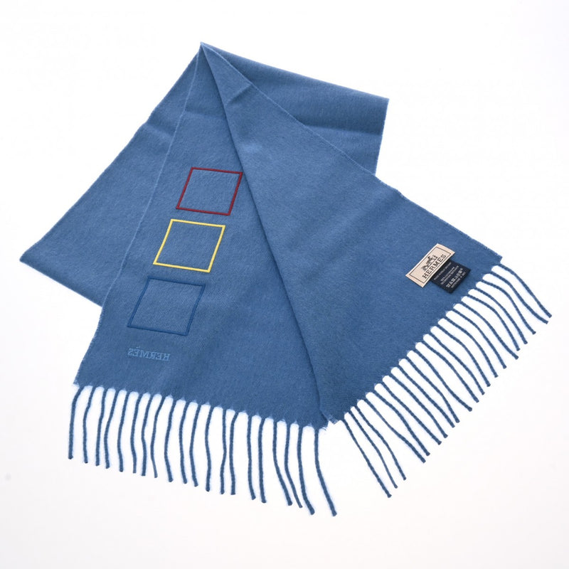 エルメスバッジソワ ブルーオリゾン メンズ マフラー HERMES – 銀蔵