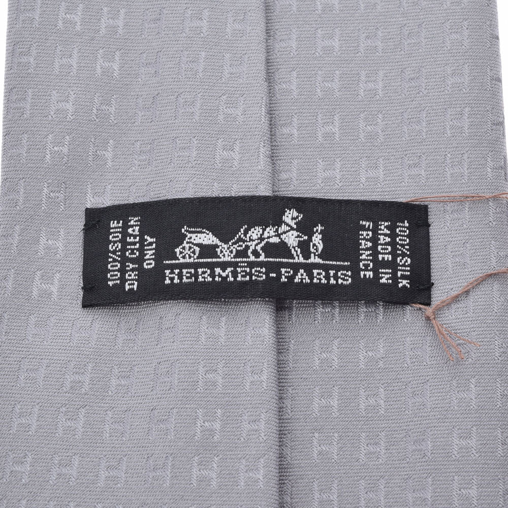 エルメスH柄 シルバー メンズ ネクタイ HERMES – 銀蔵オンライン