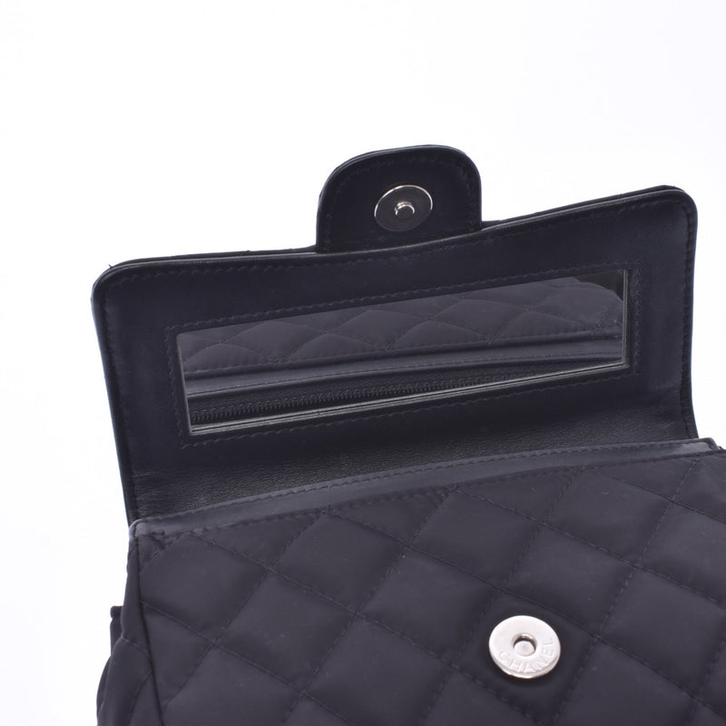 シャネル化粧ポーチ 14143 黒 シルバー金具 レディース ナイロン