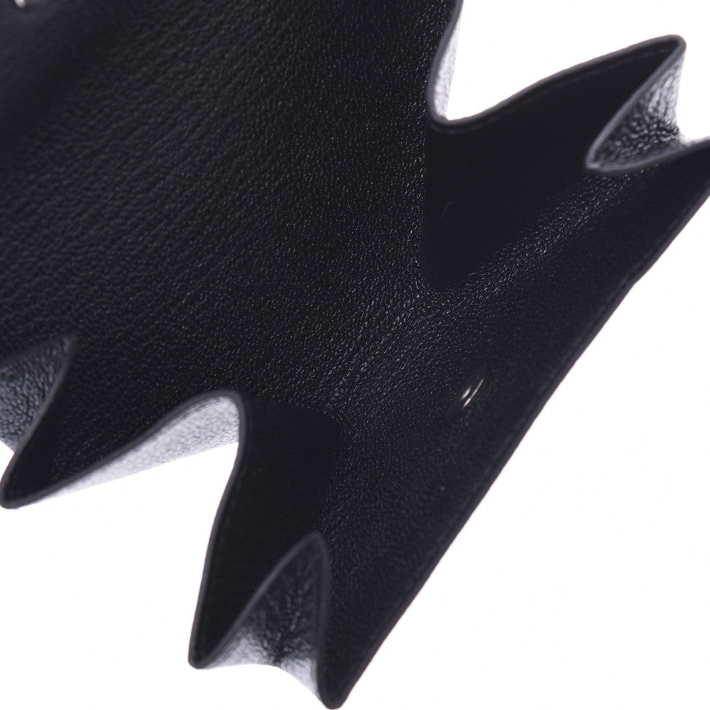 エルメスルヴァンキャトル 小銭入れ 黒 SV金具 □D刻印(2000年頃)刻印