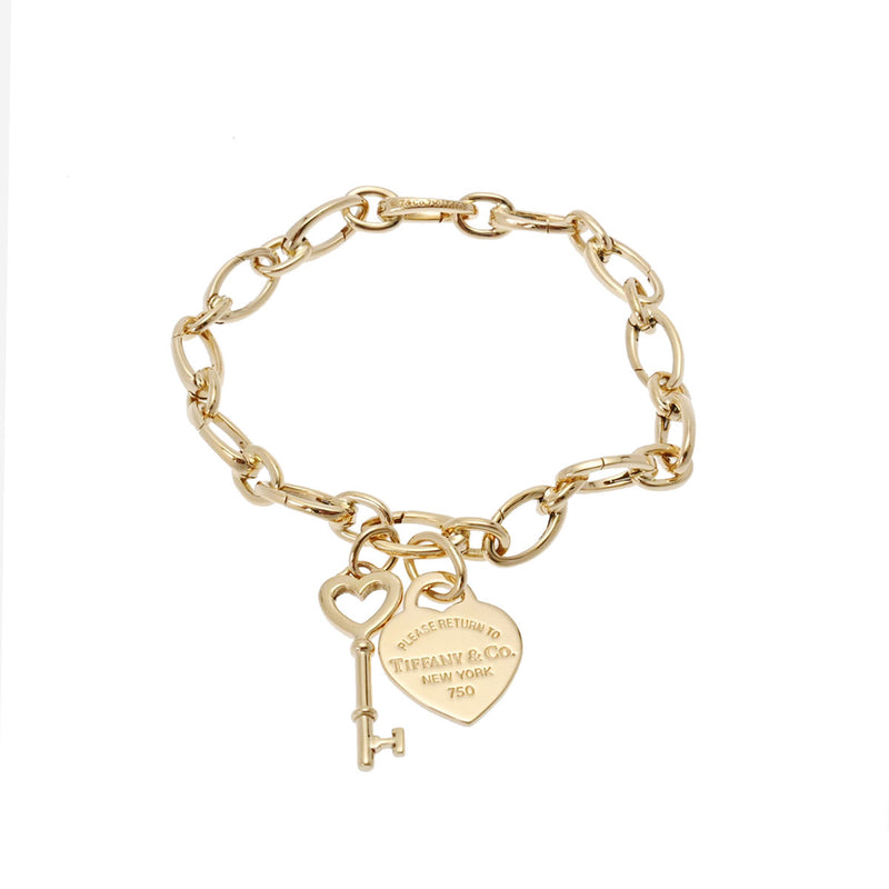 ティファニーリンククラスプ キーチャーム付き チェーン レディース