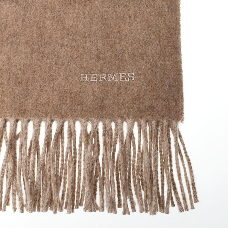 エルメスマフラー ユニブロデ キャメル ユニセックス マフラー HERMES