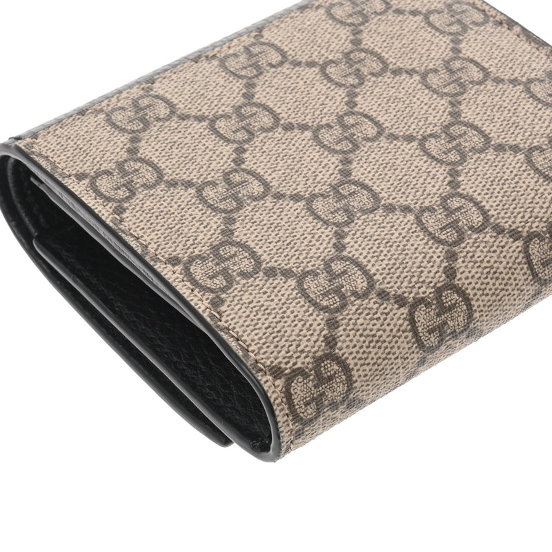 グッチGGマーモント ミディアムウォレット 黒/ベージュ ゴールド金具