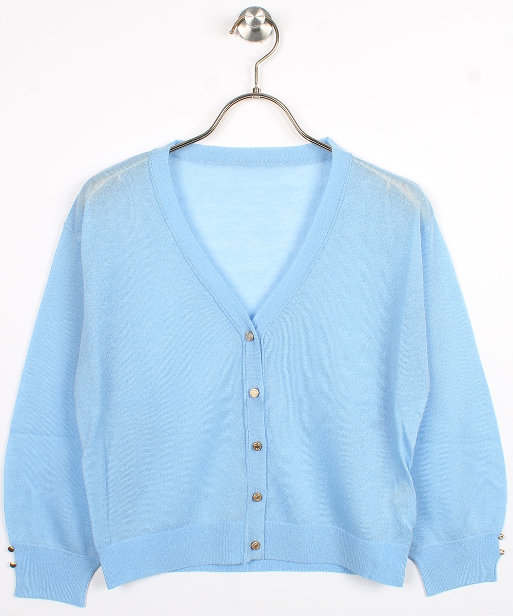 SALE】Vネック金釦シアーカーディガン - 12Twelve Agenda(トゥエルブ