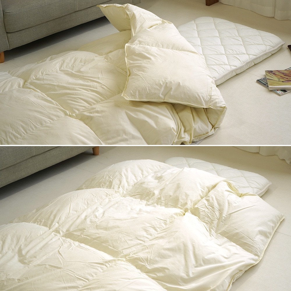 80×180cm ショートセミシングル 敷布団 140×190cm 羽毛布団 2点セット