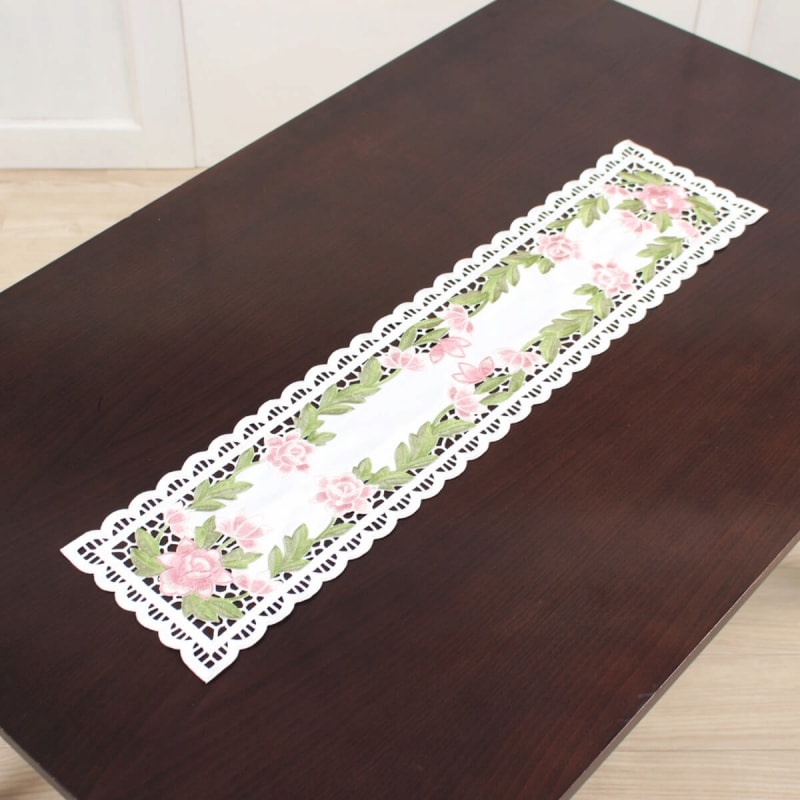 高密度カラー刺繍 テーブルセンター 約20×80cm [Almente]｜インテリア